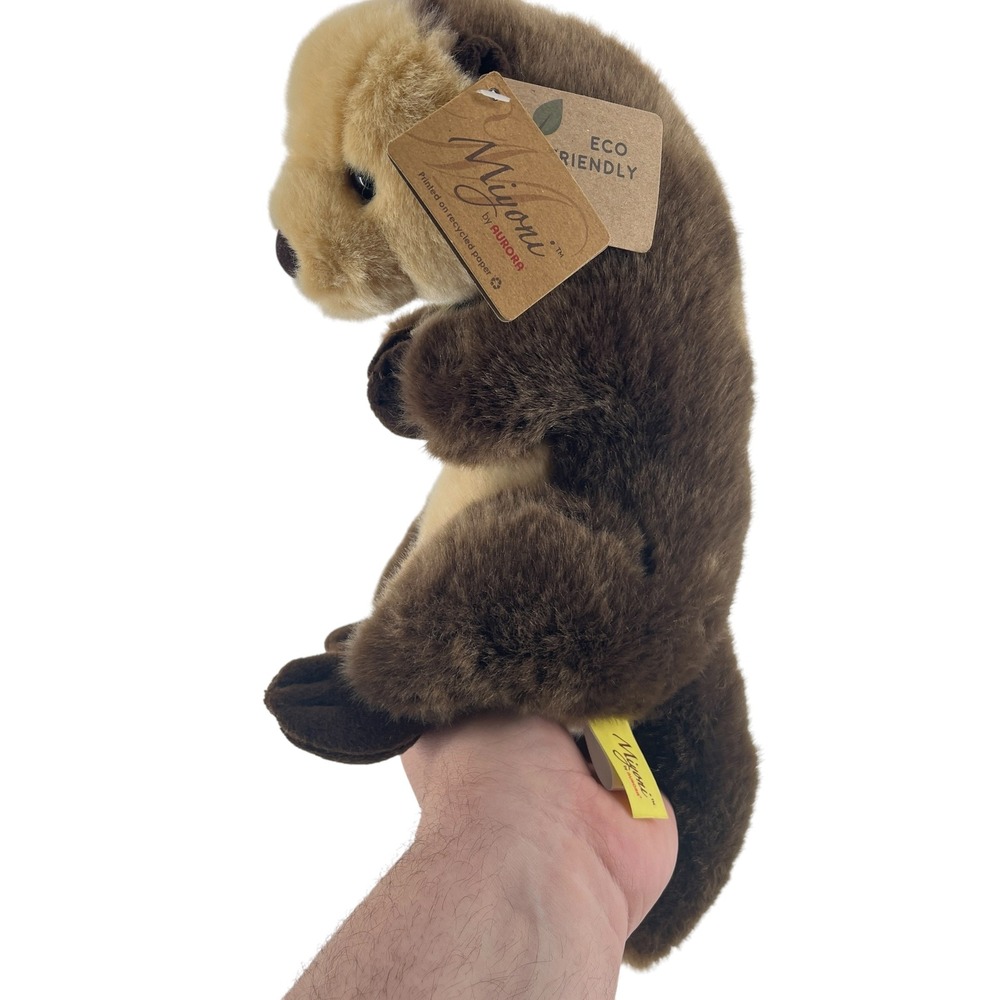 Aurora Miyoni Sea Otter Plush Stuffed Animal Eco Friendly Brown Tan 10 inch